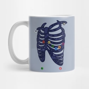 Hand Drawn Electrocardiogram Placement Galaxy Mug